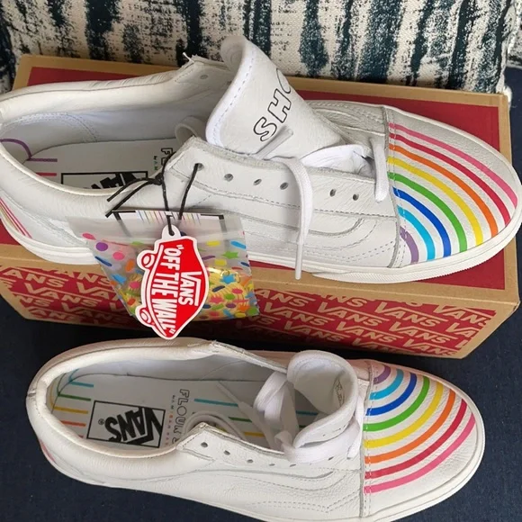 Vans Old Skool Flour Shop Rainbow/True White MENS - Picture 4 of 16